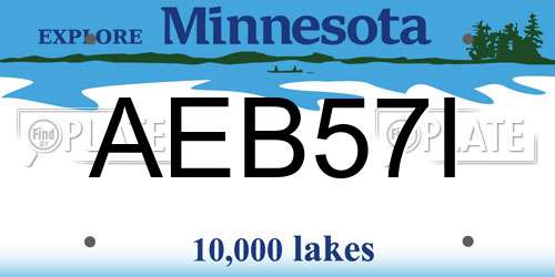 AEB57I Minnesota License Plate