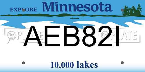 AEB82I Minnesota License Plate