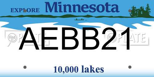 AEBB21 Minnesota License Plate
