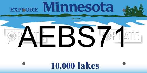 AEBS71 Minnesota License Plate