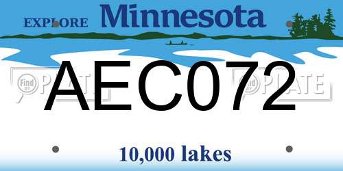 AEC072 Minnesota License Plate