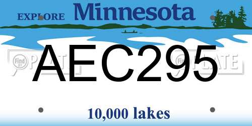 AEC295 Minnesota License Plate