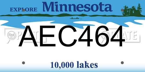 AEC464 Minnesota License Plate