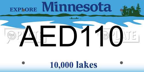 AED110 Minnesota License Plate