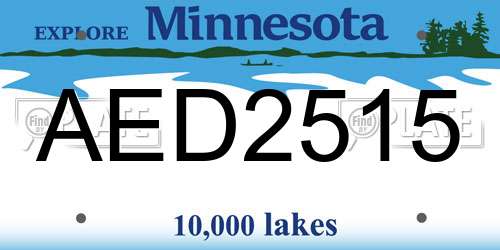AED2515 Minnesota License Plate