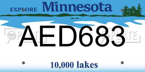 AED683 Minnesota License Plate