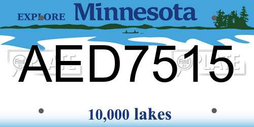 AED7515 Minnesota License Plate