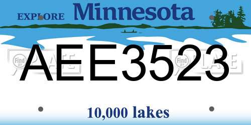 AEE3523 Minnesota License Plate