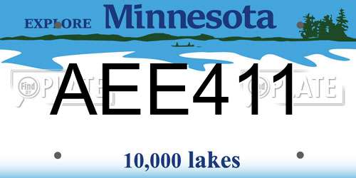 AEE411 Minnesota License Plate