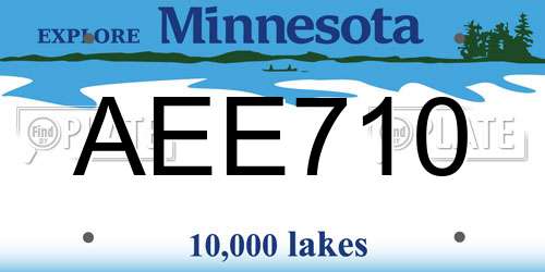 AEE710 Minnesota License Plate