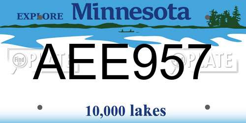 AEE957 Minnesota License Plate