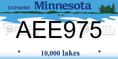 AEE975 Minnesota License Plate