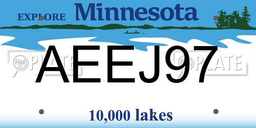 AEEJ97 Minnesota License Plate
