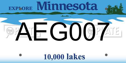 AEG007 Minnesota License Plate