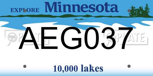 AEG037 Minnesota License Plate