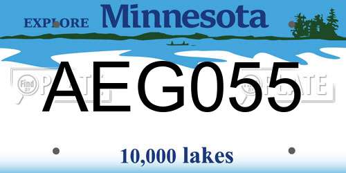 AEG055 Minnesota License Plate