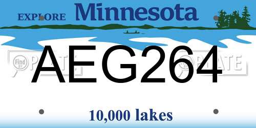 AEG264 Minnesota License Plate