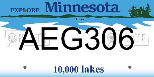 AEG306 Minnesota License Plate