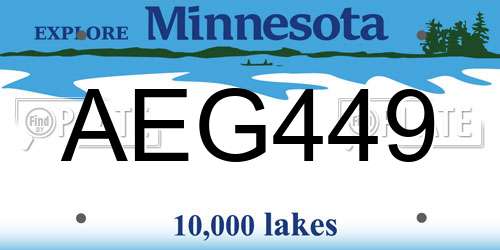 AEG449 Minnesota License Plate
