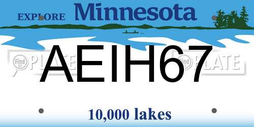 AEIH67 Minnesota License Plate