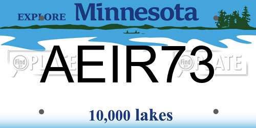 AEIR73 Minnesota License Plate