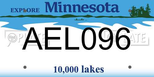 AEL096 Minnesota License Plate