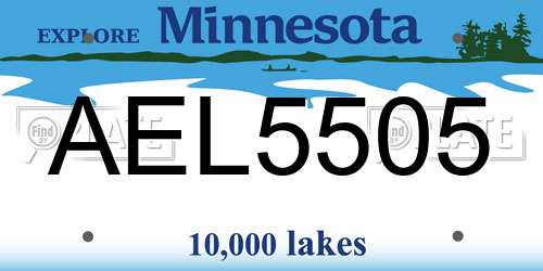 AEL5505 Minnesota License Plate