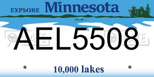AEL5508 Minnesota License Plate