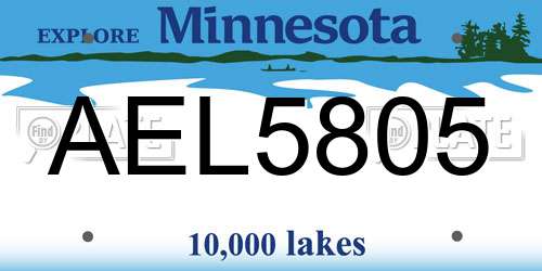 AEL5805 Minnesota License Plate