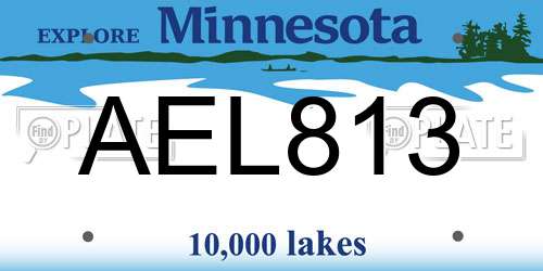 AEL813 Minnesota License Plate
