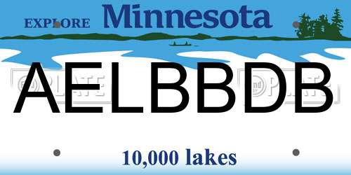 AELBBDB Minnesota License Plate