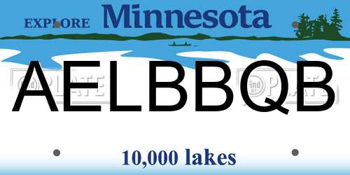 AELBBQB Minnesota License Plate