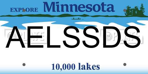 AELSSDS Minnesota License Plate