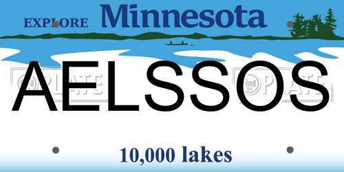 AELSSOS Minnesota License Plate