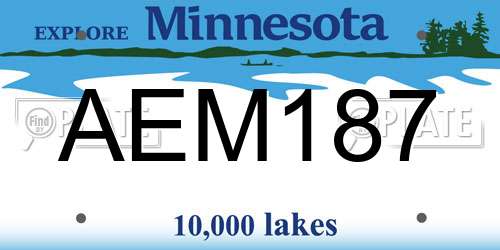 AEM187 Minnesota License Plate