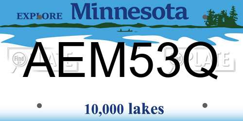 AEM53Q Minnesota License Plate