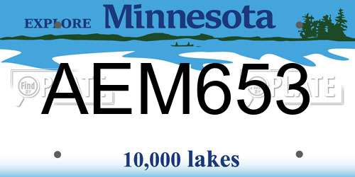 AEM653 Minnesota License Plate