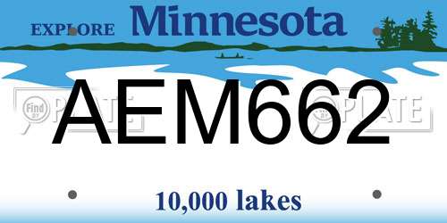 AEM662 Minnesota License Plate