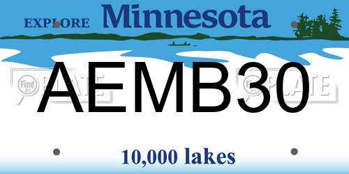 AEMB30 Minnesota License Plate