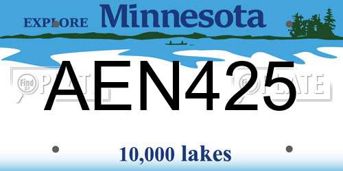 AEN425 Minnesota License Plate
