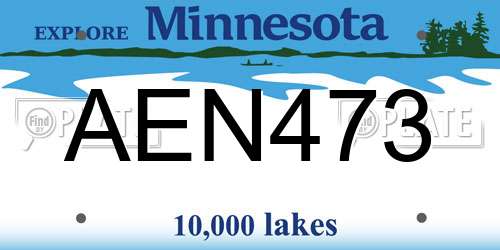 AEN473 Minnesota License Plate