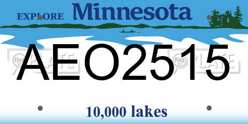 AEO2515 Minnesota License Plate
