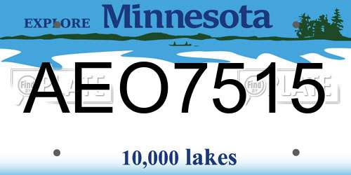 AEO7515 Minnesota License Plate