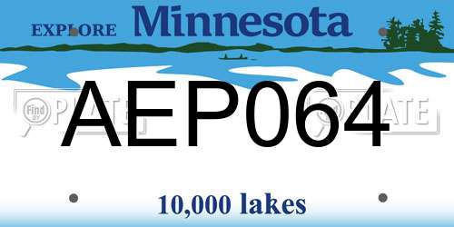 AEP064 Minnesota License Plate