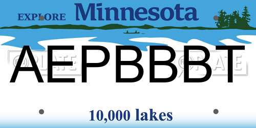 AEPBBBT Minnesota License Plate