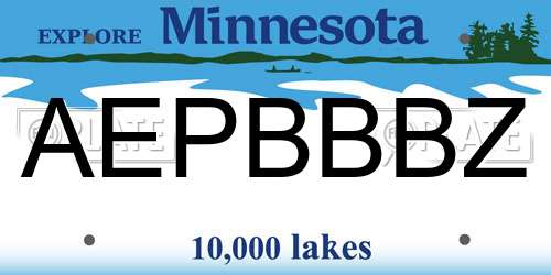 AEPBBBZ Minnesota License Plate