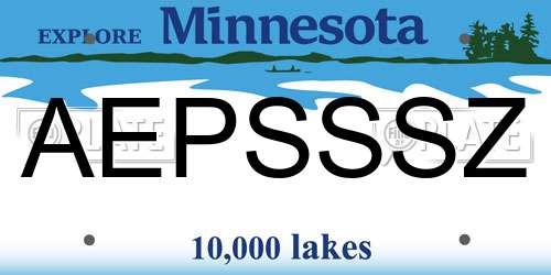 AEPSSSZ Minnesota License Plate