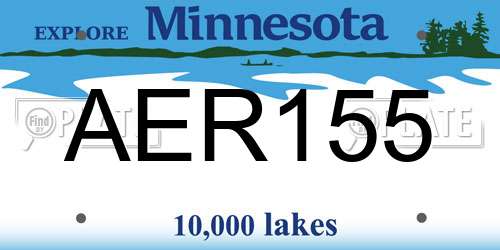 AER155 Minnesota License Plate