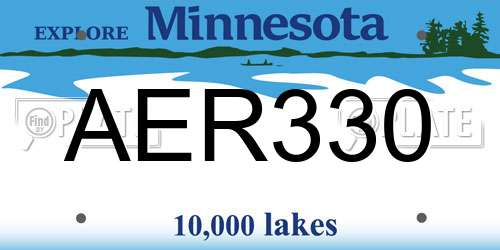 AER330 Minnesota License Plate