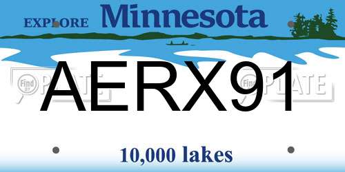 AERX91 Minnesota License Plate
